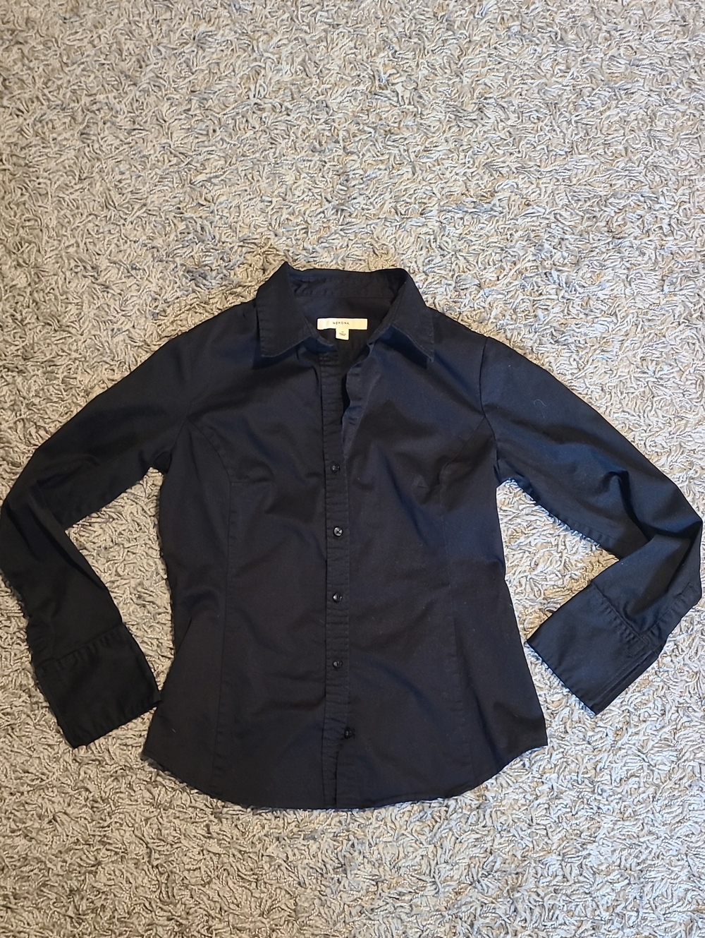 Merona Black Tailored Button-Up Blouse